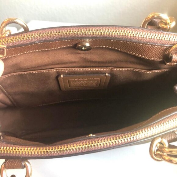 COACH Mini Brooke CarryAll Bag Signature Coated Canvas Leather Brown MSRP $385 - Picture 13 of 15